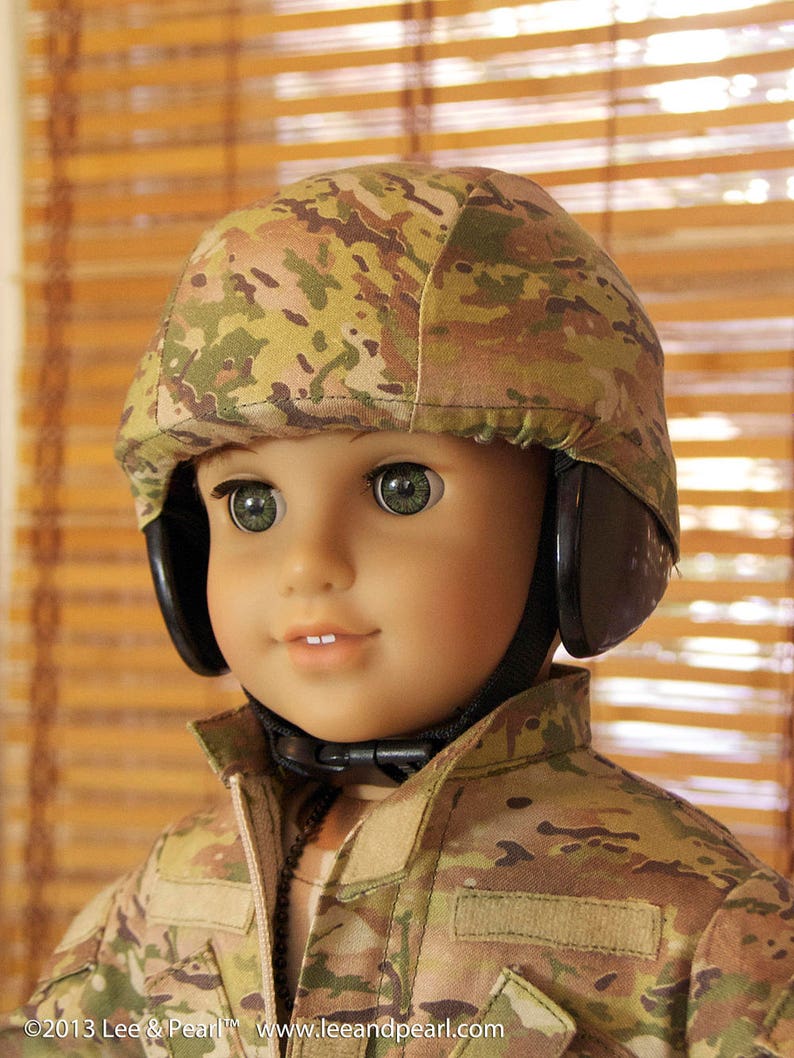 L&P 1010: Army Combat Uniform Sewing Pattern for 18 inch dolls such as American Girl uniform jacket, cargo pants, t-shirt and helmet cover image 6