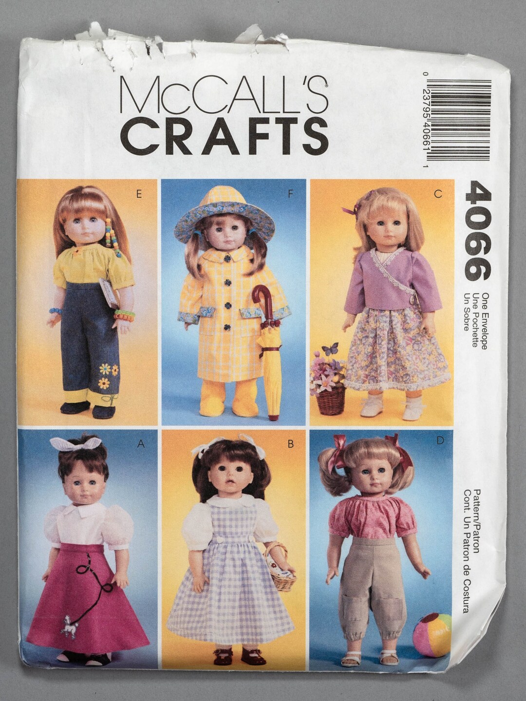 Style 4066 Pattern M4066 | 18 Inch Doll | Mccall's 4066 18