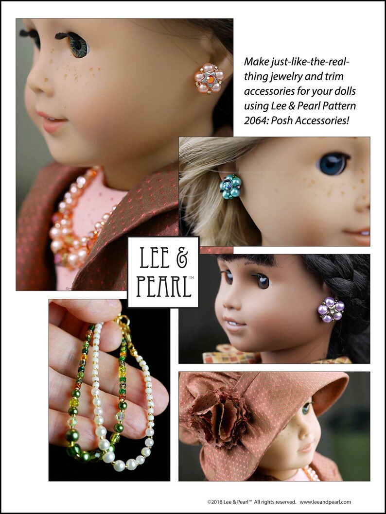 L&P 2064 Posh Accessories Pattern for 18 inch dolls such as Etsy