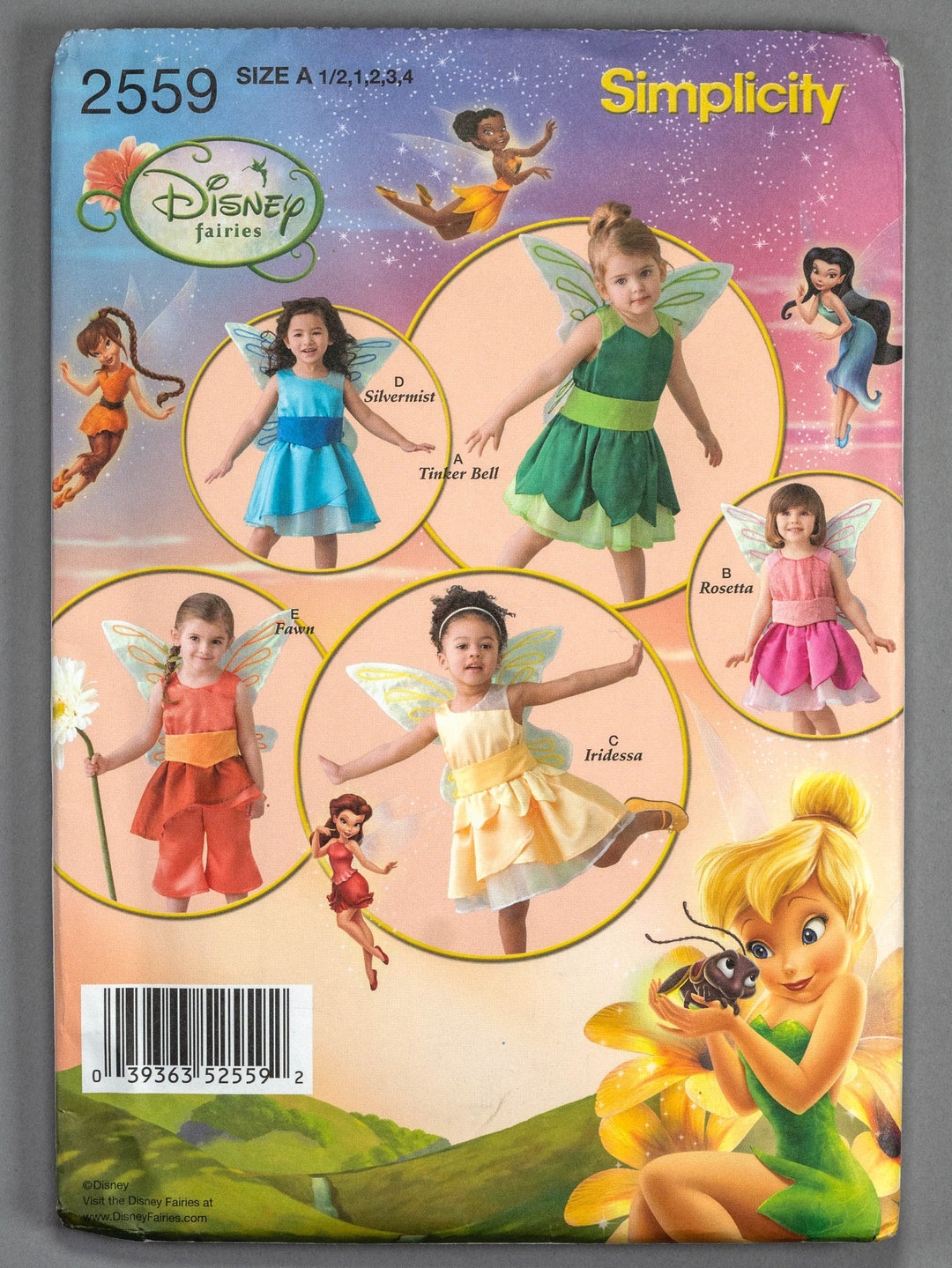 S2559 | Sz 1/2 - 4 | Simplicity 2559 Toddler Girls Disney Fairies ...