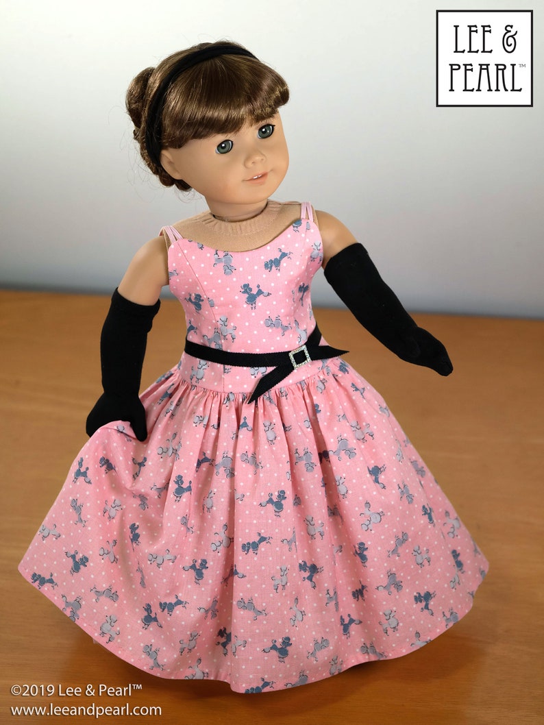 L&P 1076: Grand Gala Ballgown with Evening Gloves and Russian Ballet Bodice with Neo-Classical Tutu for 18 Inch / American Girl Dolls image 5