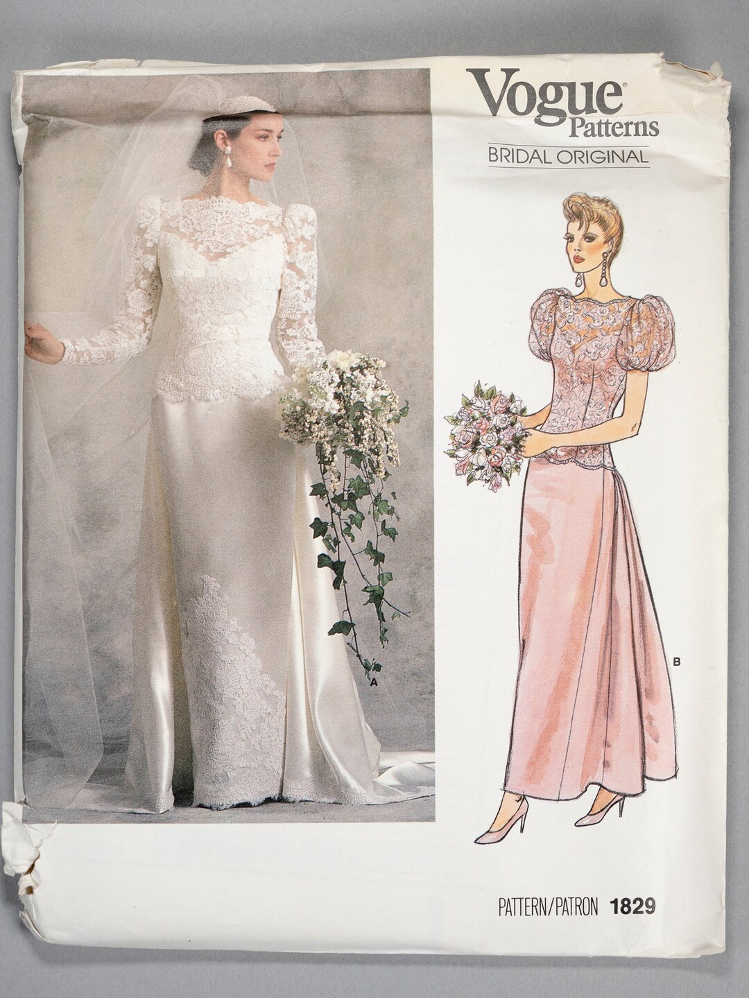 Pattern V1829 V1829 | Sz 12 | Vogue Bridal Original 1829 Womens Sewing Pattern Misses ...