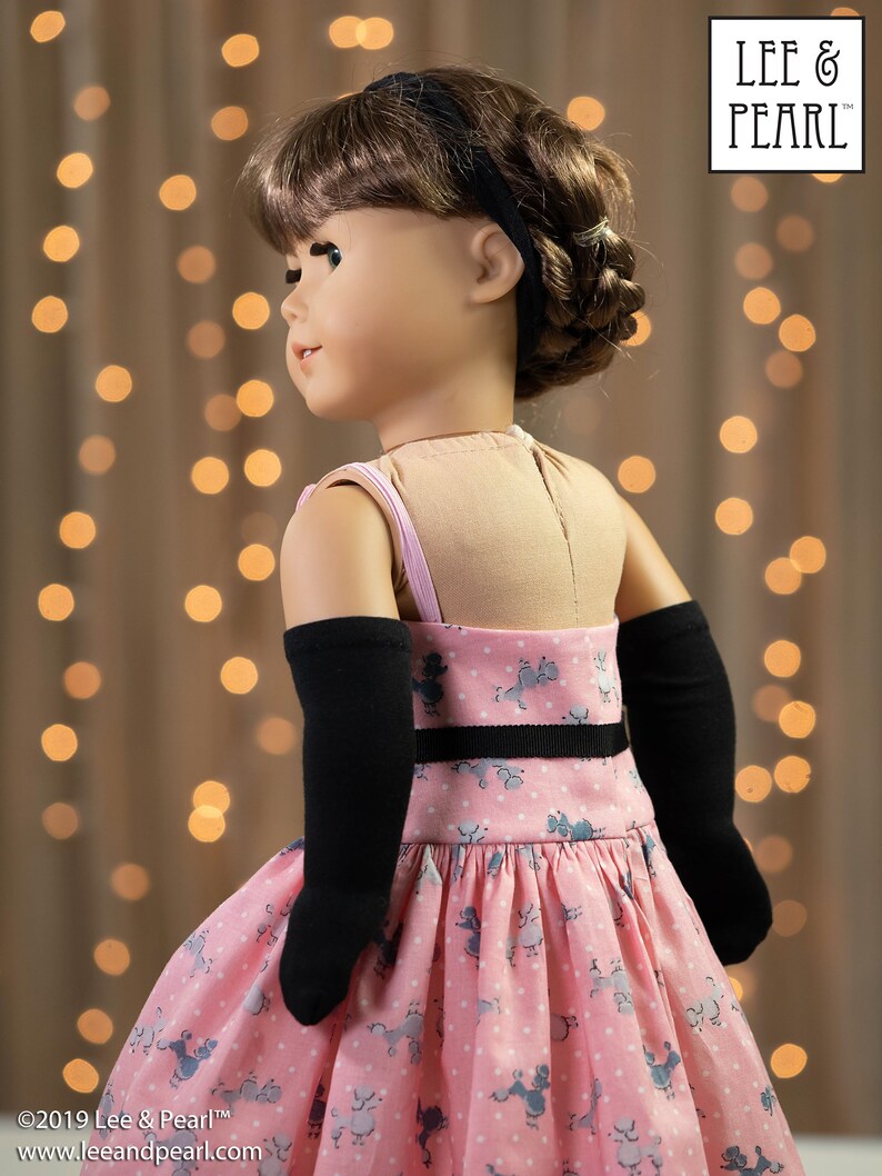 L&P 1076: Grand Gala Ballgown with Evening Gloves and Russian Ballet Bodice with Neo-Classical Tutu for 18 Inch / American Girl Dolls image 6