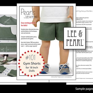 L&P 101: Gym Shorts Pattern for 18 Inch Dolls such as American Girl workout, running, dance or pajama bottoms for girl and boy dolls image 5