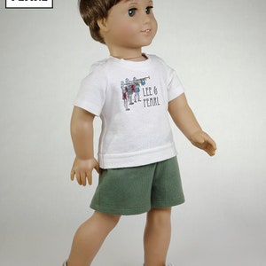 L&P 101: Gym Shorts Pattern for 18 Inch Dolls such as American Girl workout, running, dance or pajama bottoms for girl and boy dolls image 3
