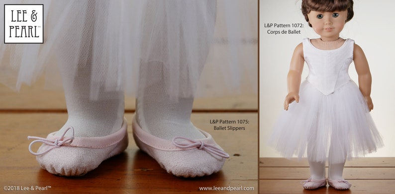 L&P 1075: Ballet Slippers Pattern for 18 inch dolls such as American Girl ultra-realistic dance shoes that are easy to make too image 8