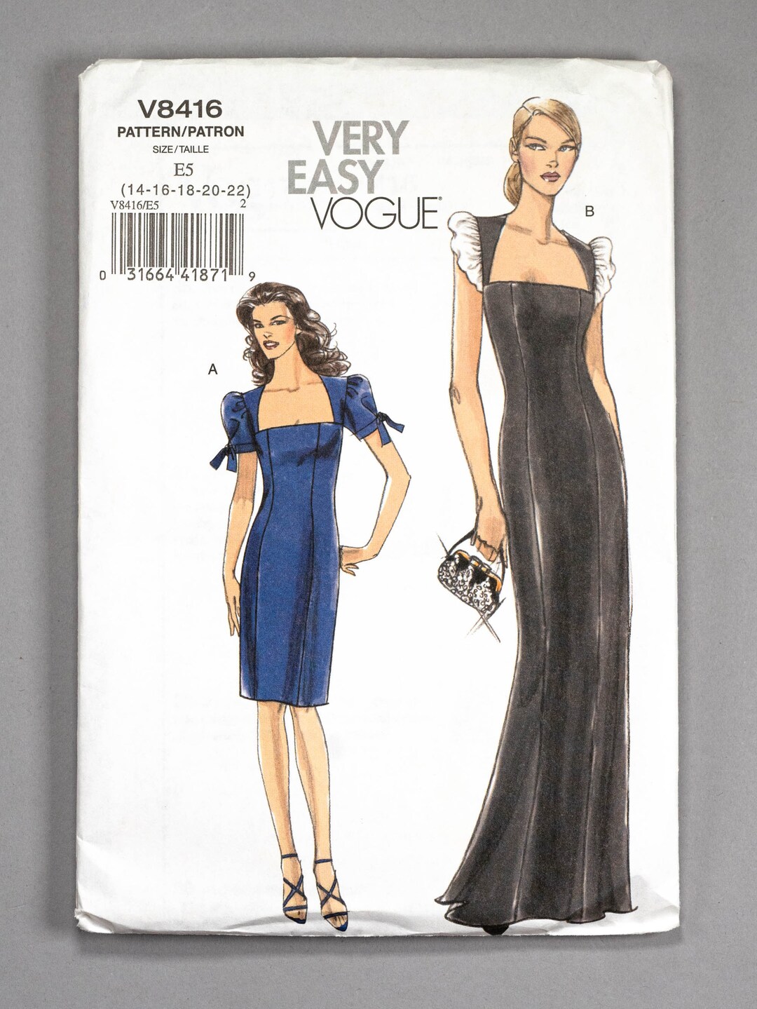 V8416 Szs 14-22 Very Easy Vogue 8416 Lined Princess Seamed Sheath Dress ...