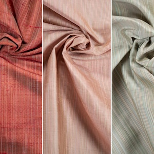 100% Silk Strié Shantung by the HALF Yard Fabric, Dupioni, Taffeta, Sewing, Crafts, Dressmaking, Dolls, Drapery, Deadstock, Sustainable image 1