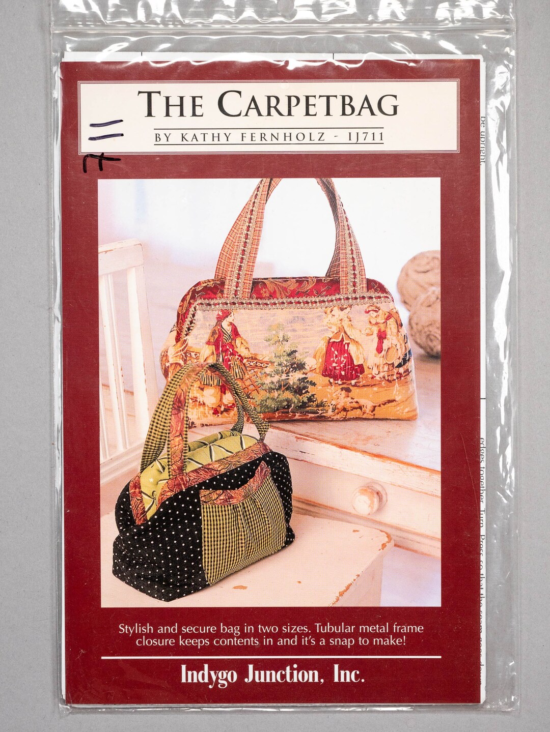 Indygo Junction IJ711 2 Sizes the Carpetbag Lined Bag, Handbag, Tote