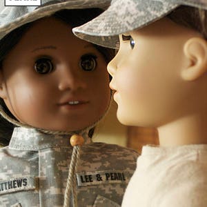 L&P 1010: Army Combat Uniform Sewing Pattern for 18 inch dolls such as American Girl uniform jacket, cargo pants, t-shirt and helmet cover image 9