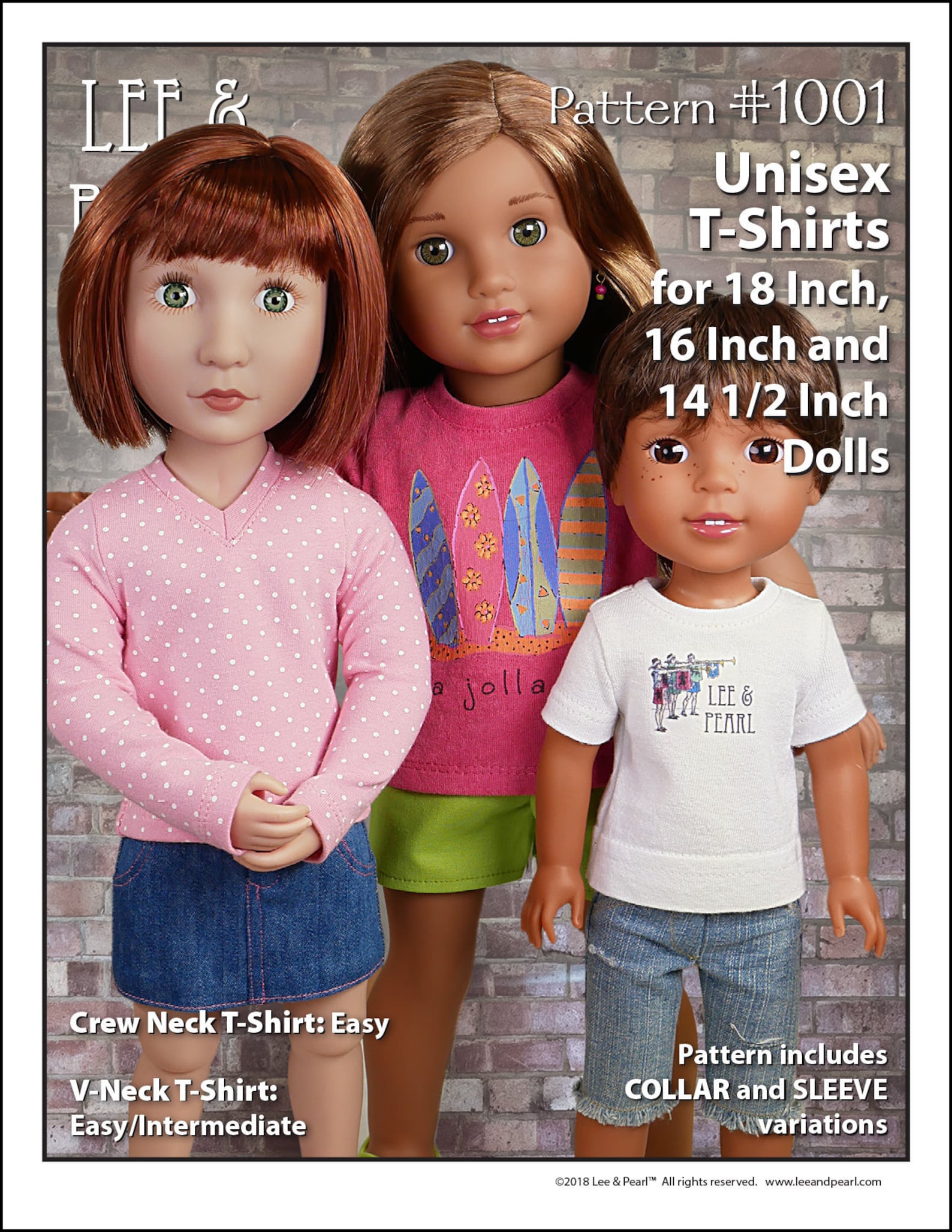 L&amp;P 1001: Unisex T-shirts Pattern for 18 Inch American Girl - Etsy