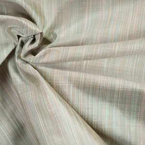 100% Silk Strié Shantung by the HALF Yard Fabric, Dupioni, Taffeta, Sewing, Crafts, Dressmaking, Dolls, Drapery, Deadstock, Sustainable SILVER SAGE