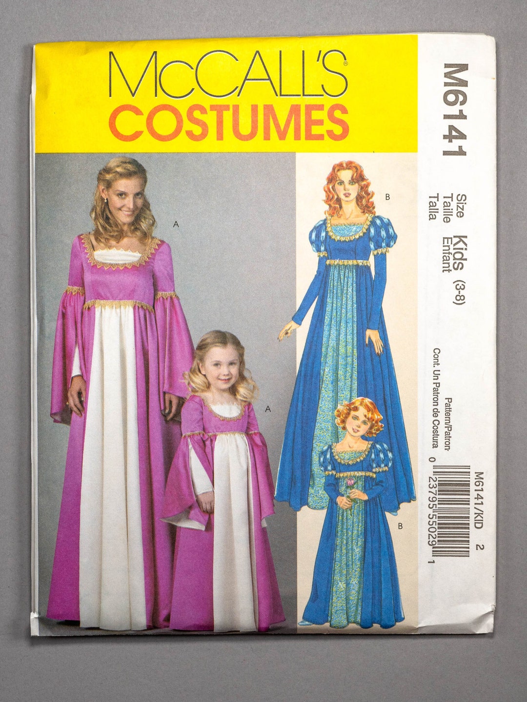 M6141 | Szs 3-8 | Mccalls 6141 Child Girls Renaissance Costume Sewing ...