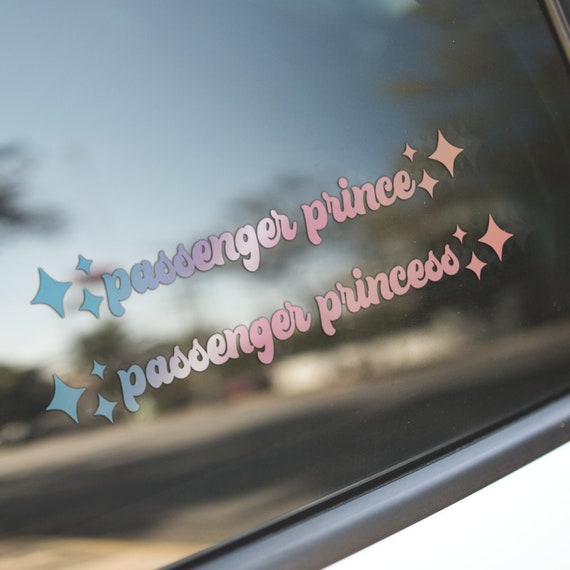 Passenger Princess Sticker Funny Car Stickers Decal Truck Car Accessories  for Rearview Mirror Window JDM Vinyl Letter Decals for Men Women Girls Cute