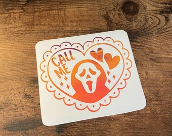 Call Me Ghost Mask Halloween Vinyl Decal