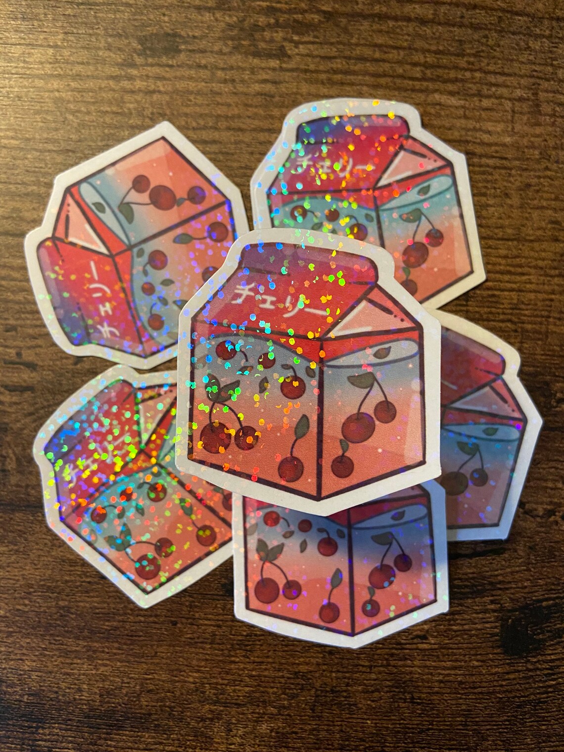 Cherry Milk Carton Holographic Sticker cherry milk sticker Etsy