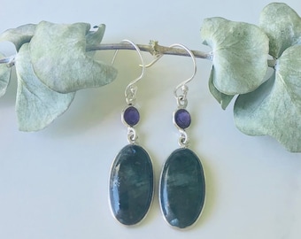 Nuummite Earrings From Greenland  | Good Luck Stone | Finding Your Inner Strength | Sloan Made