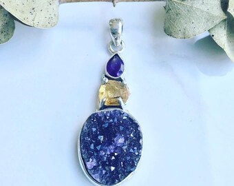 Brazilian Citrine & Texan Amethyst Necklace | Personal Will | Girl Power | Manifestation | Protection | Sloan’s Stones