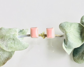 Andes Mountains Peru Pink Opal Earrings Studs | Heart Chakra | Sloan’s Stones