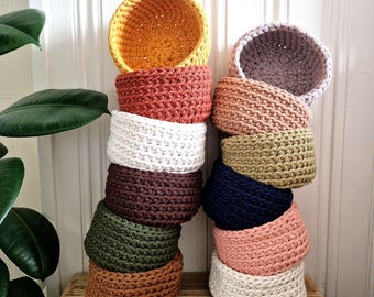 Mini Trinket Basket – Small Storage Bowl for Keys, Jewellery & Desk Organisation – Handmade Home Organiser