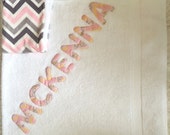 Personalized Bath hooded Towel, Baby Hooded Towels, Bath Towel,  Girls/Boys Towel, Girl Zigs on White Towel