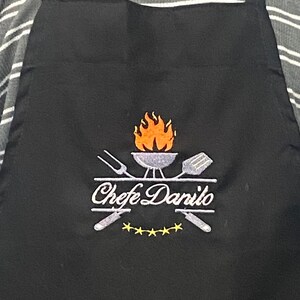 BBQ embroidered Apron with Embroidered gift bag image 2