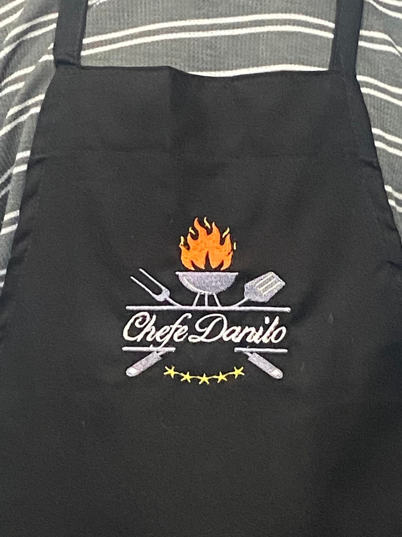 BBQ embroidered Apron with Embroidered gift bag image 2