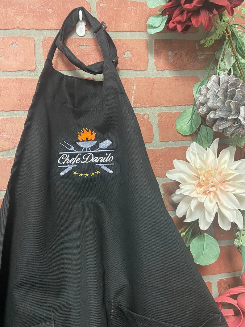 BBQ embroidered Apron with Embroidered gift bag image 4