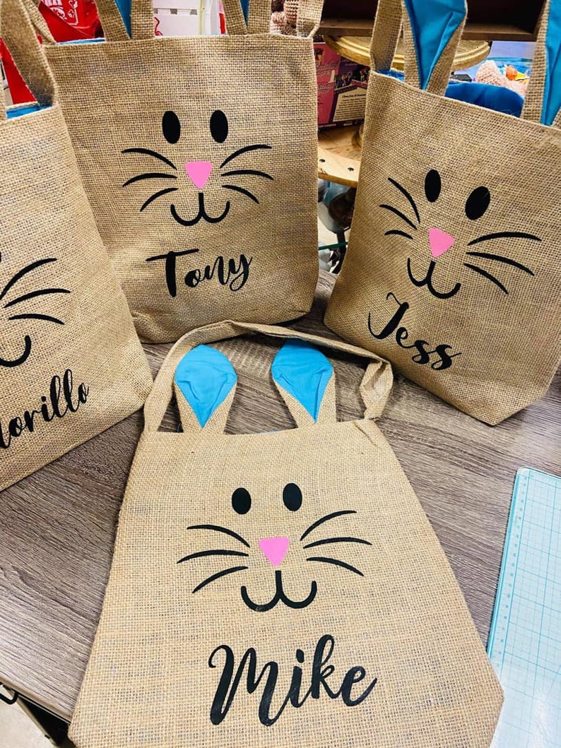 Burlap Bunny Bags - Custom Names - Etsy