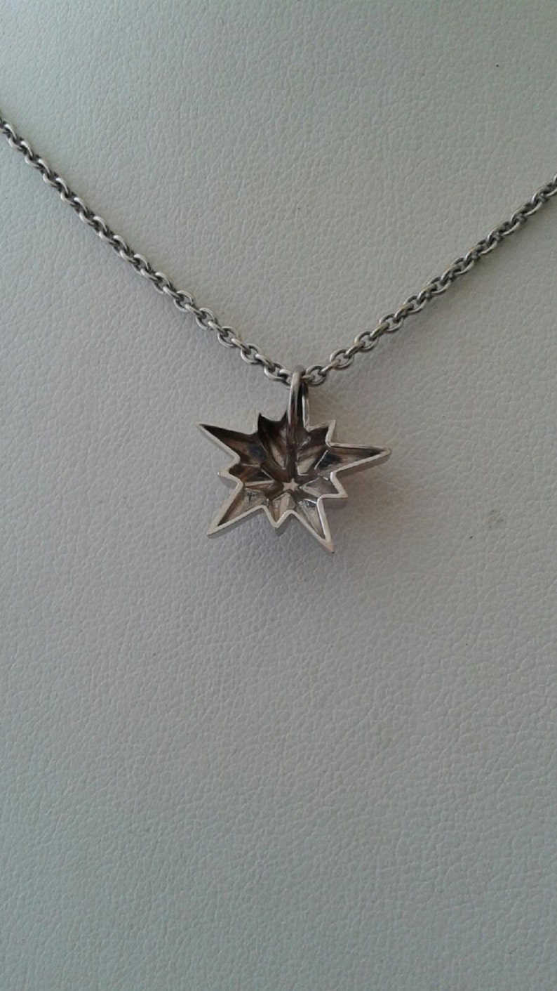 Star 14K White Gold Necklace | Etsy