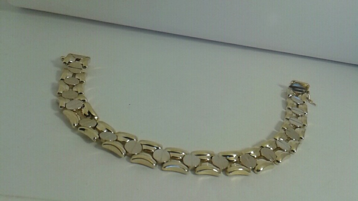 Screw Bracelet 14K Yellow and White Solid Gold Etsy