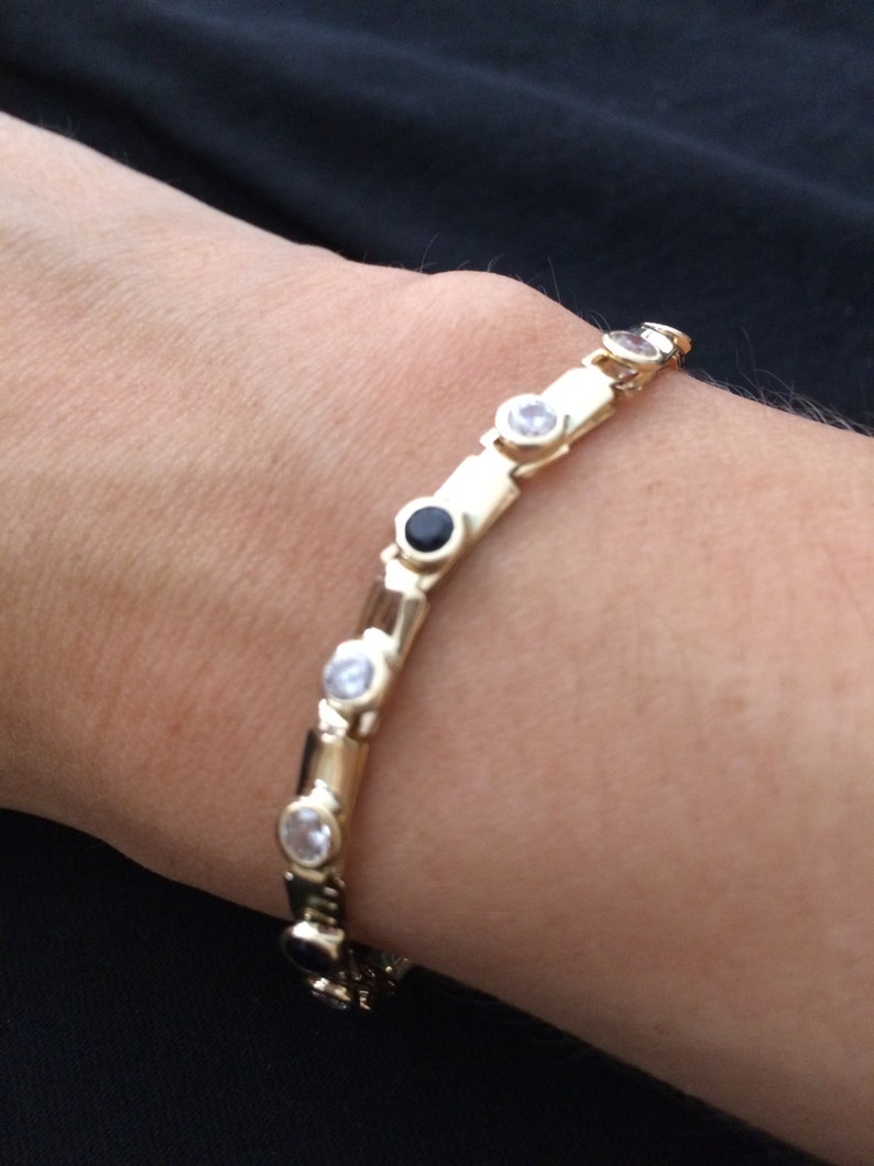 Tennis 14K Solid Gold Bracelet | Etsy