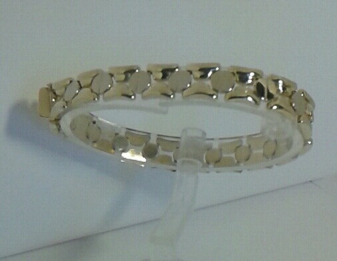 Screw Bracelet 14K Yellow and White Solid Gold Etsy