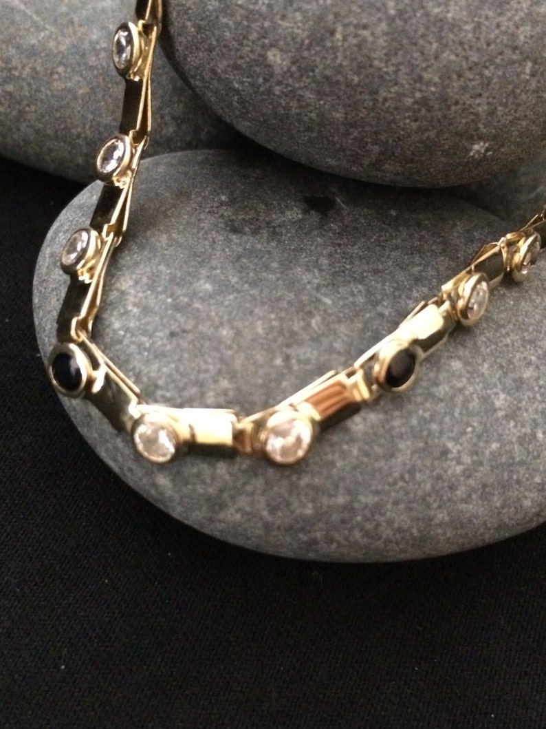 Tennis 14K Solid Gold Bracelet | Etsy