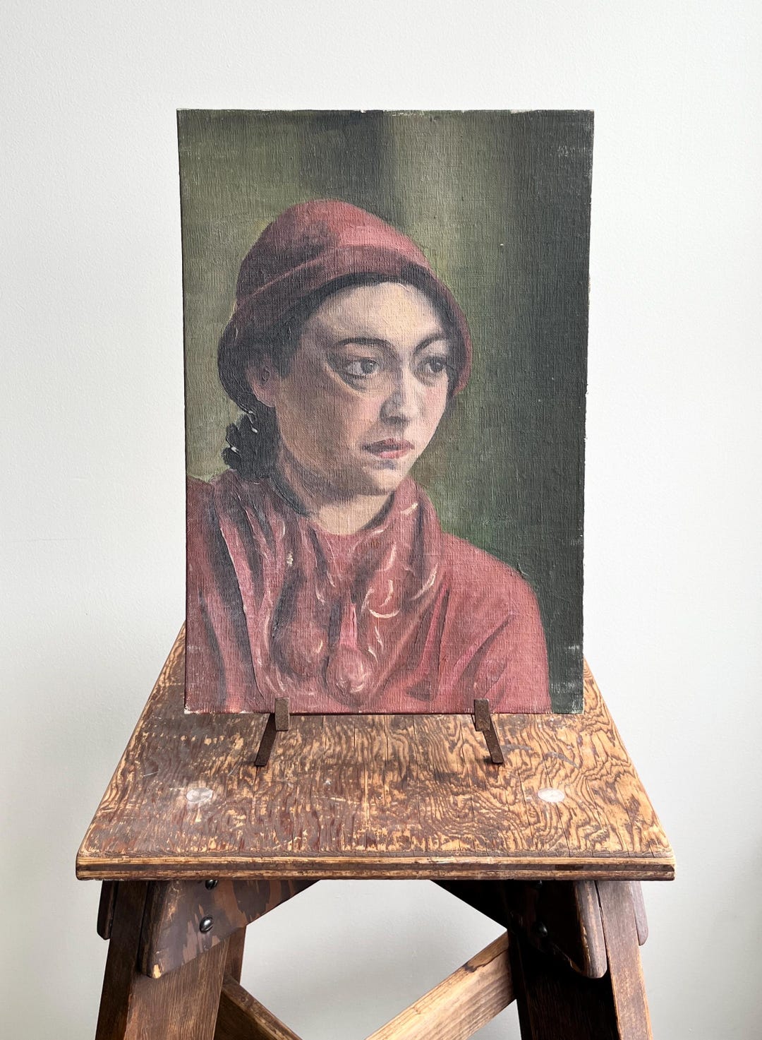 Vintage Antique Oil Portrait Painting of a Woman - Etsy