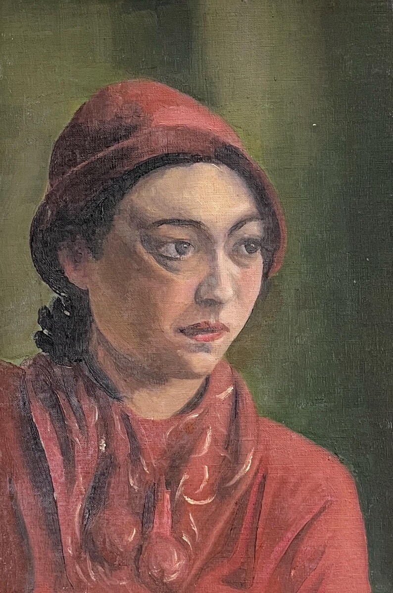 Vintage Antique Oil Portrait Painting of a Woman - Etsy