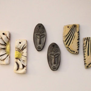 Tan/Brown/Yellow Ceramic Earring Charms- Destash