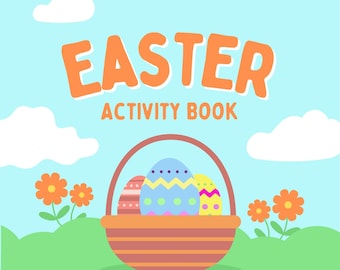 Libro de actividades de Pascua para niños, páginas para colorear y rompecabezas (descarga digital)
