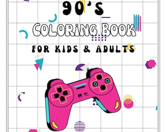 90’s Theme Coloring Pages for Adults & Children 30 Pages!