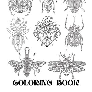 Bugs and Insects Children & Adult Coloring Pages 23 Digital Coloring Pages Printable, PDF Download image 1