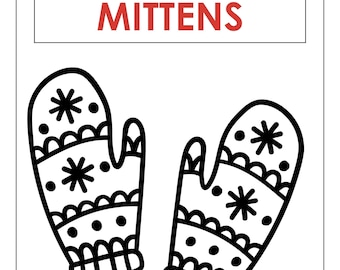 Christmas Mittens Coloring Book, Festive Winter Activity (Digital Download)