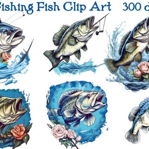Pesca Pescado Clip Art Ilustraciones Transparencias - Descarga Digital - IMPRIMIBLE - DESCARGA INSTANTE - archivos de alta resolución 300 dpi