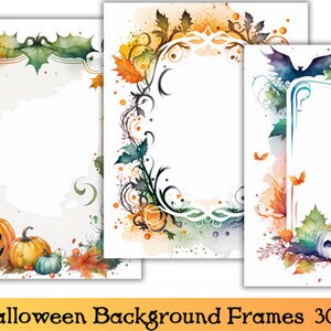 Halloween Background Stationary Frames - Digital Download - PRINTABLE - INSTANT DOWNLOAD - Printable Art Papers
