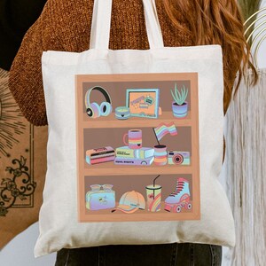 Pride Bookshelf Canvas Tote Bag, Rainbow Pride Flag Tote Bag, Pride Books Tote, Bookish Pride, Rainbow Bookshelf, Read with Pride, LGBTQIA+