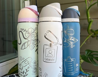 Personalized Medical Bottle Design Tropical - Custom name engraved