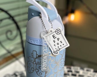 Eye chart Optometrist Keychain & Name tag