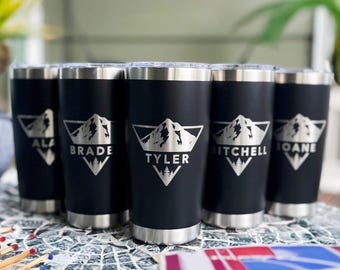 Personalized Mountain 20oz Tumbler for Bachelor, Parties, Event gifts