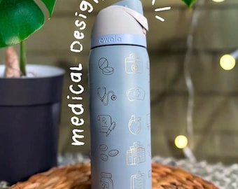 Medical Theme Owala Engraved Bottle Custom Badge name