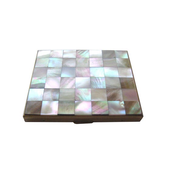 Mother Of Pearl Checkerboard Compact by Kaycraft … - image 1
