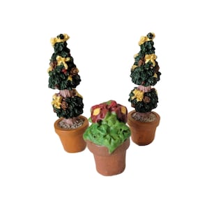 Enchanting Miniature Topiary Potted Plants: Perfect Finds for Dollhouse and Miniature Gardens! Fairy Garden, Miniature Plants,Diorama